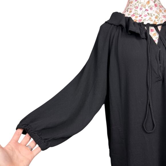 Raquel Allegra Harlequin Dress Black size 3 US Large Midi Long Sleeve Ruffle - Picture 6 of 12